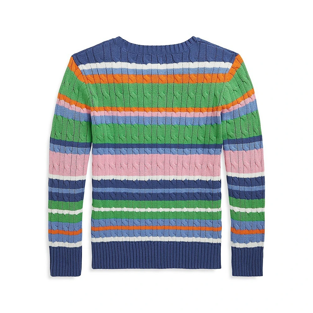 Hudson's Bay Boy's Striped Cable-Knit Sweater