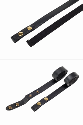 Interchangeable Black PU Leather Strap