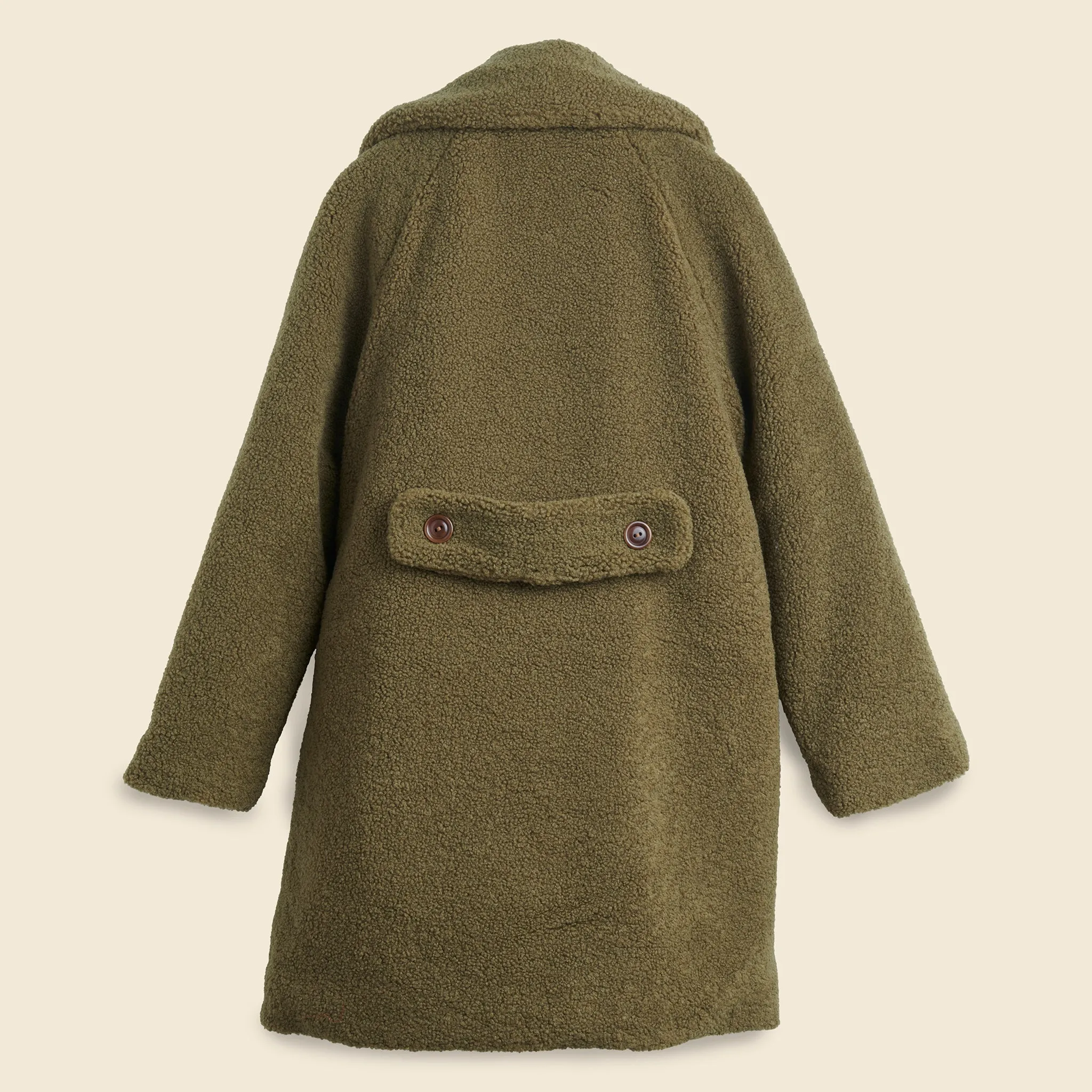 Jacob Sherpa Coat - Olive Bark