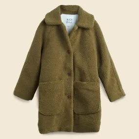 Jacob Sherpa Coat - Olive Bark