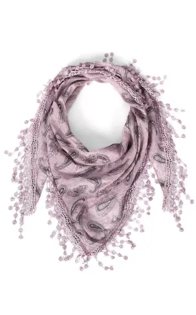 JC021603 Paisley Lace Triangle Scarf