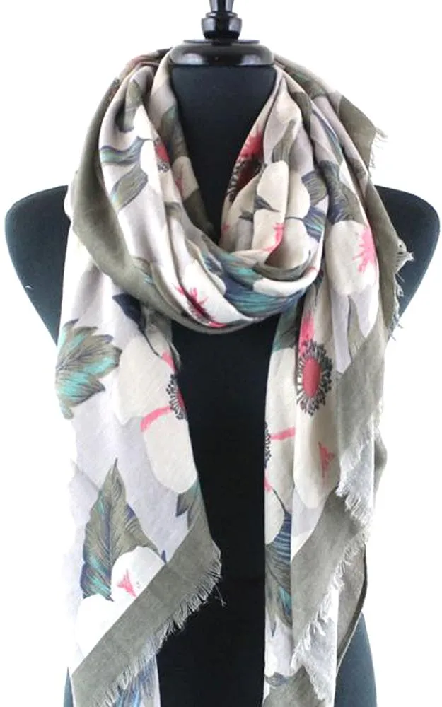 JC18153 Dogwood Festival  Printed Oblong Scarf