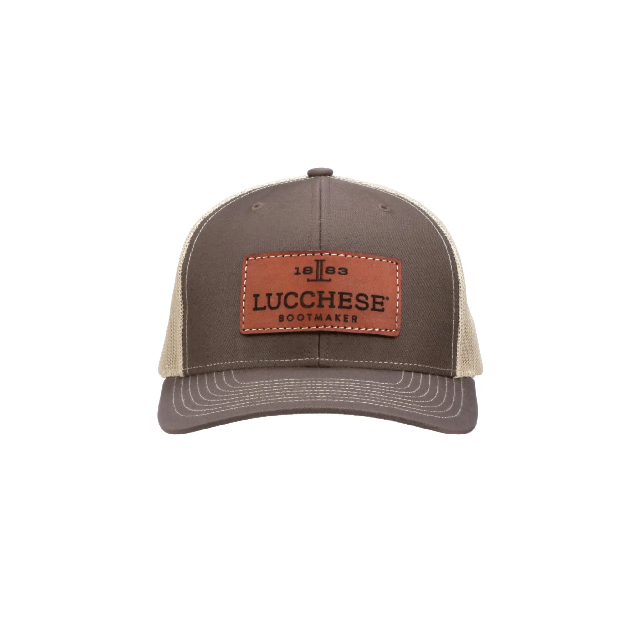 Leather Patch Cap :: Brown + Khaki