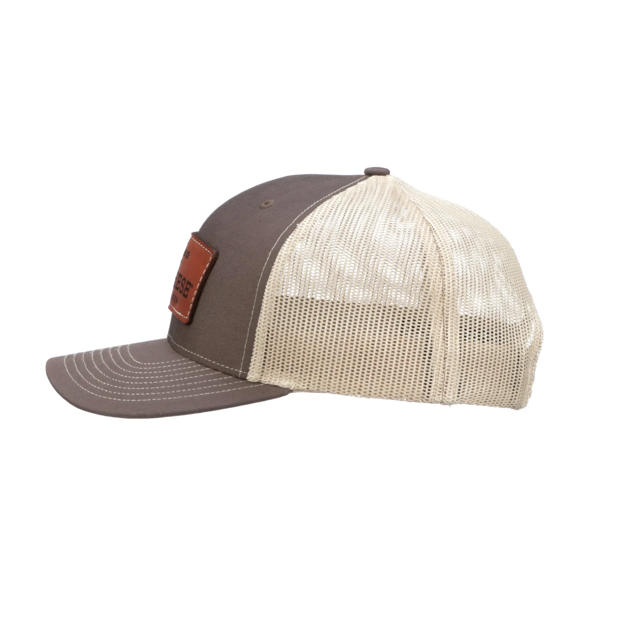 Leather Patch Cap :: Brown + Khaki