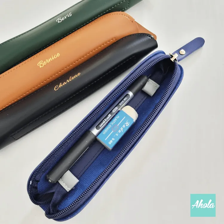 【Lewis】PU Leather Pencil Case PU皮革筆袋