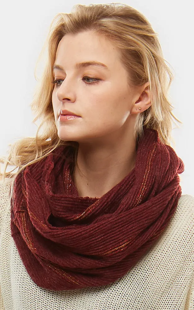 LOF774 Stripe Textured Boucle Infinity Scarf