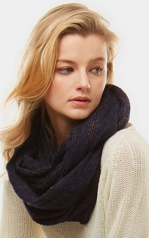 LOF774 Stripe Textured Boucle Infinity Scarf