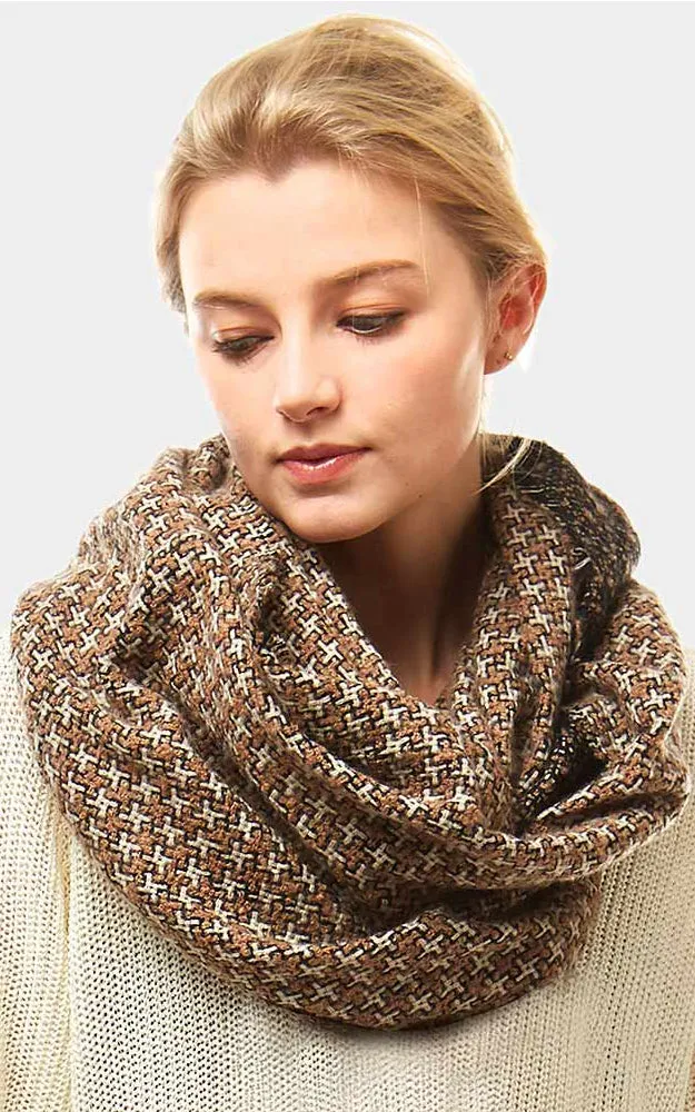 LOF919 Houndstooth Pattern Infinity Scarf