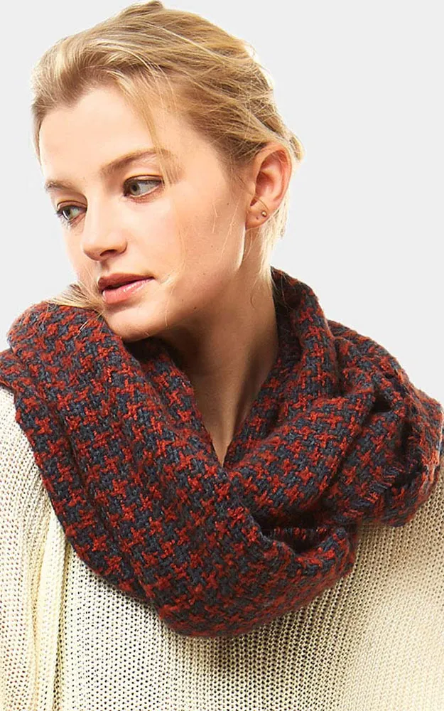 LOF919 Houndstooth Pattern Infinity Scarf