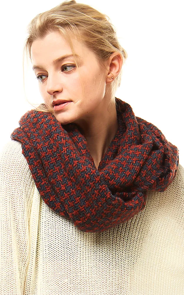 LOF919 Houndstooth Pattern Infinity Scarf