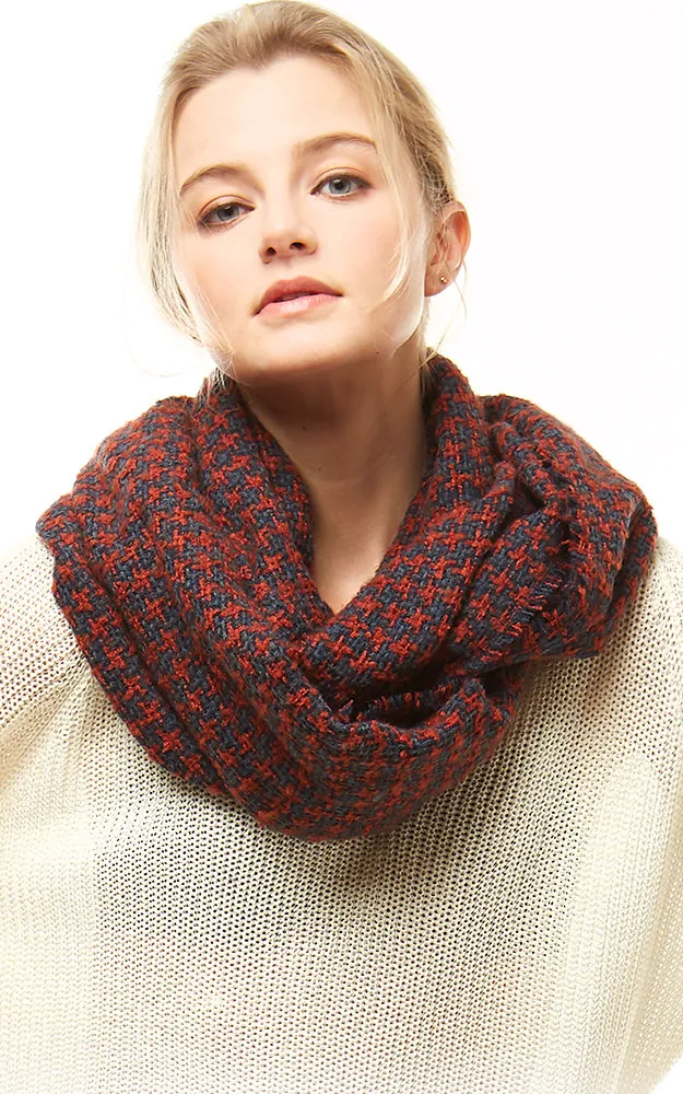 LOF919 Houndstooth Pattern Infinity Scarf