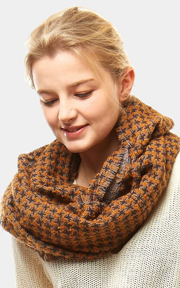 LOF919 Houndstooth Pattern Infinity Scarf