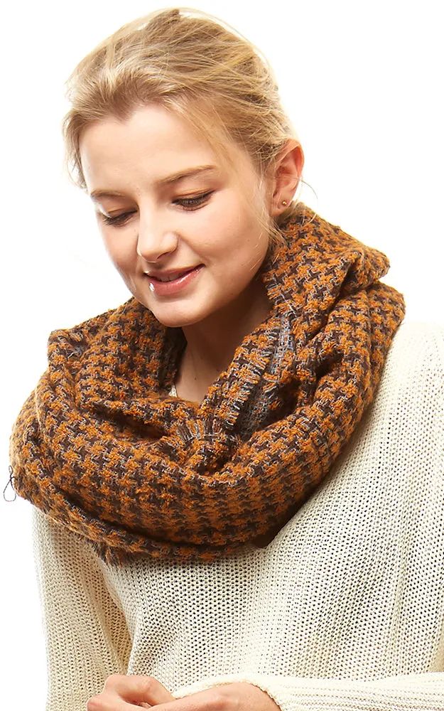 LOF919 Houndstooth Pattern Infinity Scarf