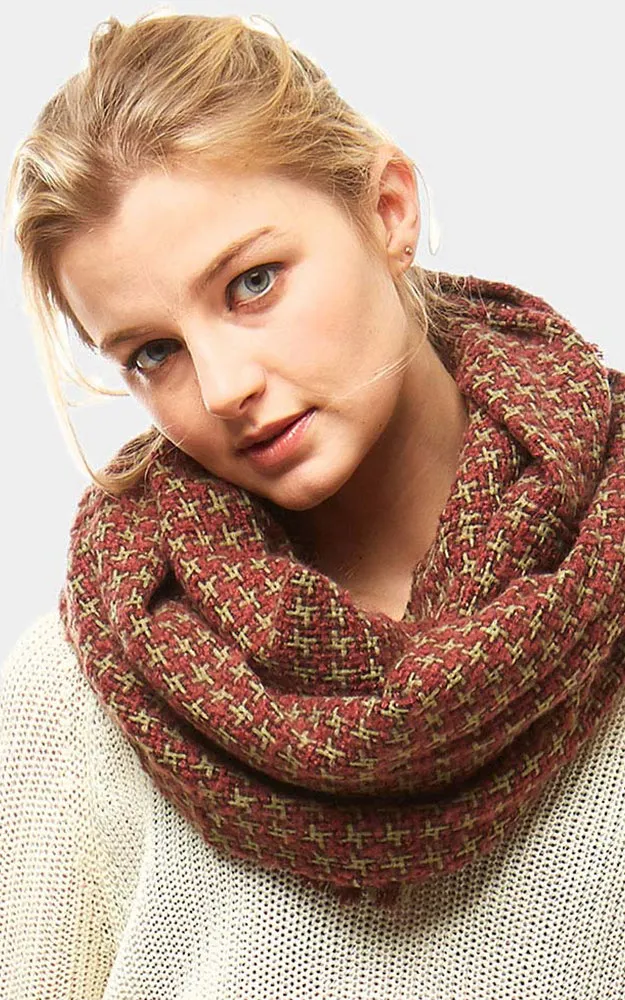 LOF919 Houndstooth Pattern Infinity Scarf