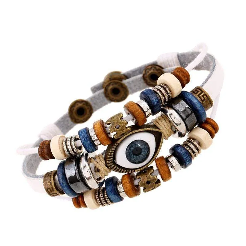 Lot of 24 evil Eye Bracelets (PU leather)