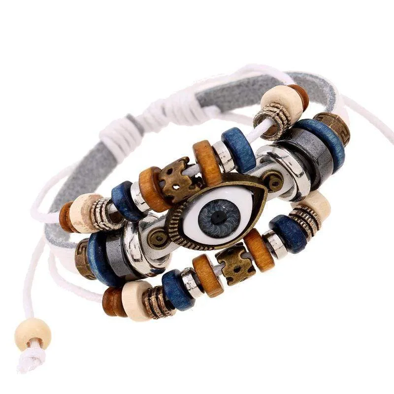 Lot of 24 evil Eye Bracelets (PU leather)