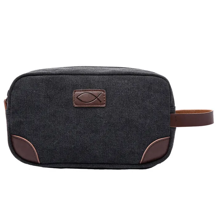 Man of God: Black Canvas & Leather Dopp