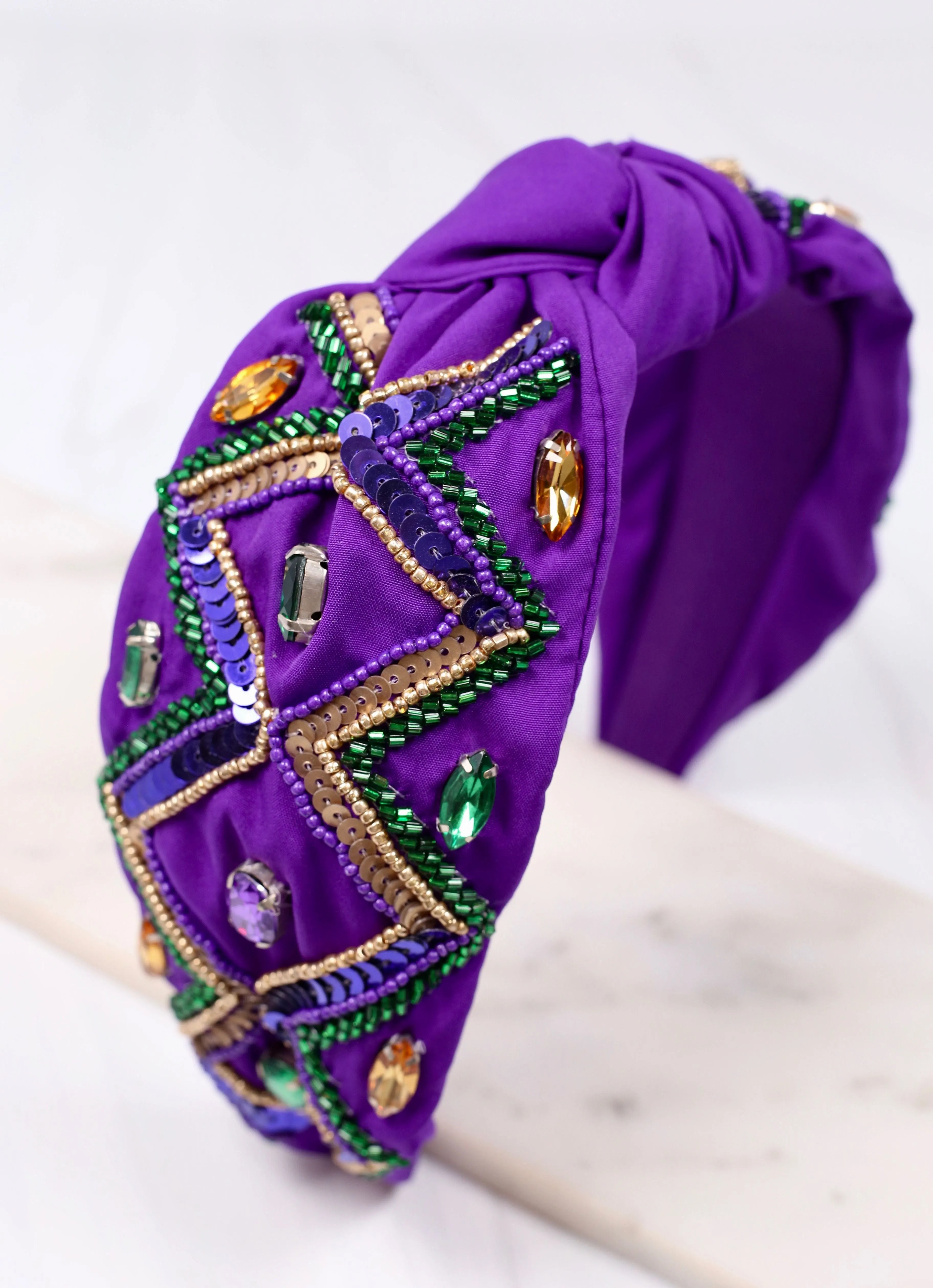 Mardi Gras Darling Headband PURPLE MULTI