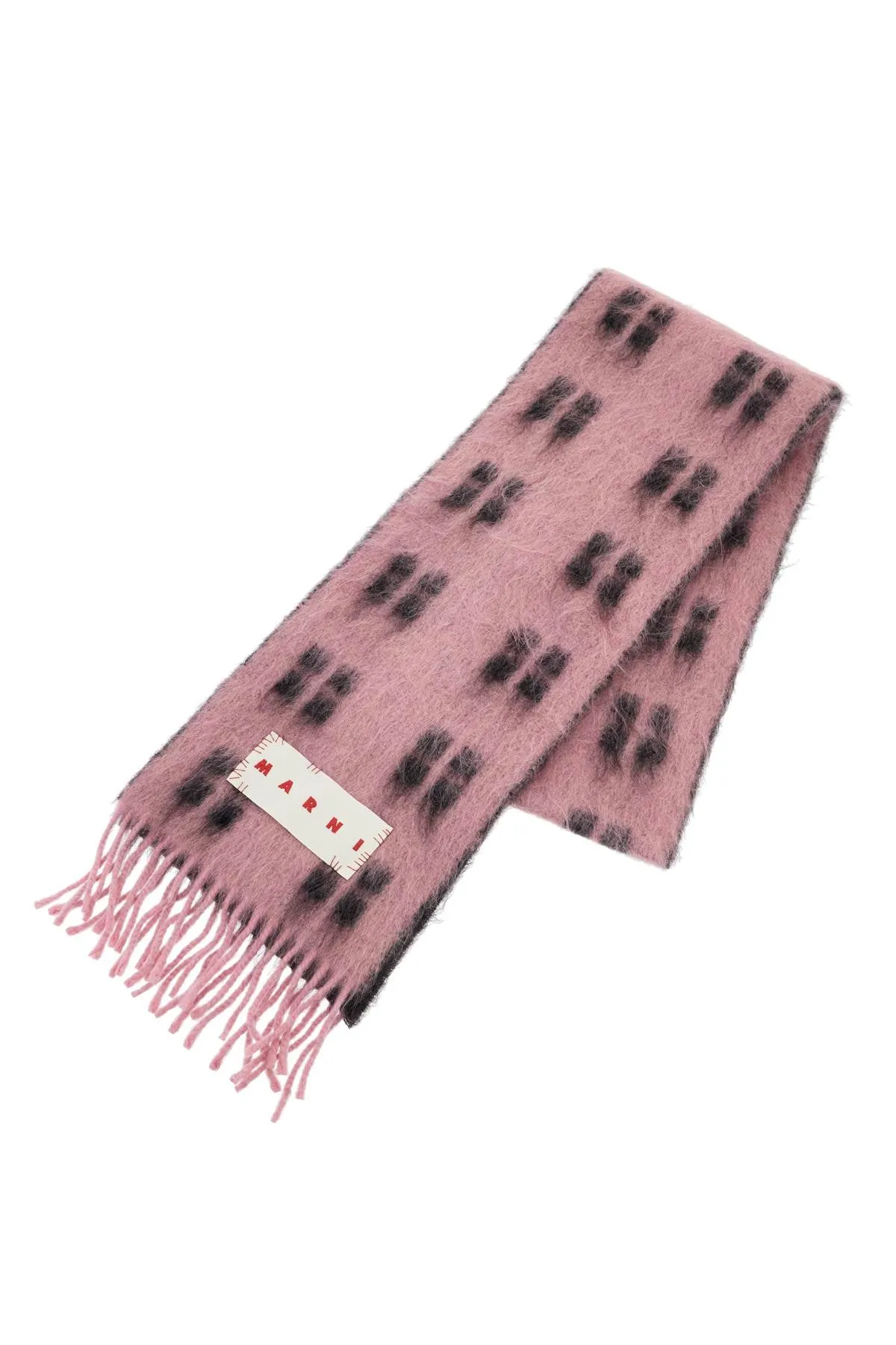 Marni Alpaca And Mohair Scarf With Plaid   Pink