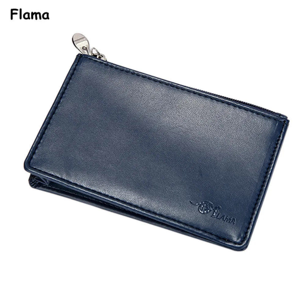 Men ID Holder Slim Mini Wallet Cow PU Leather Purse Credit Card Case Bolso Masculino