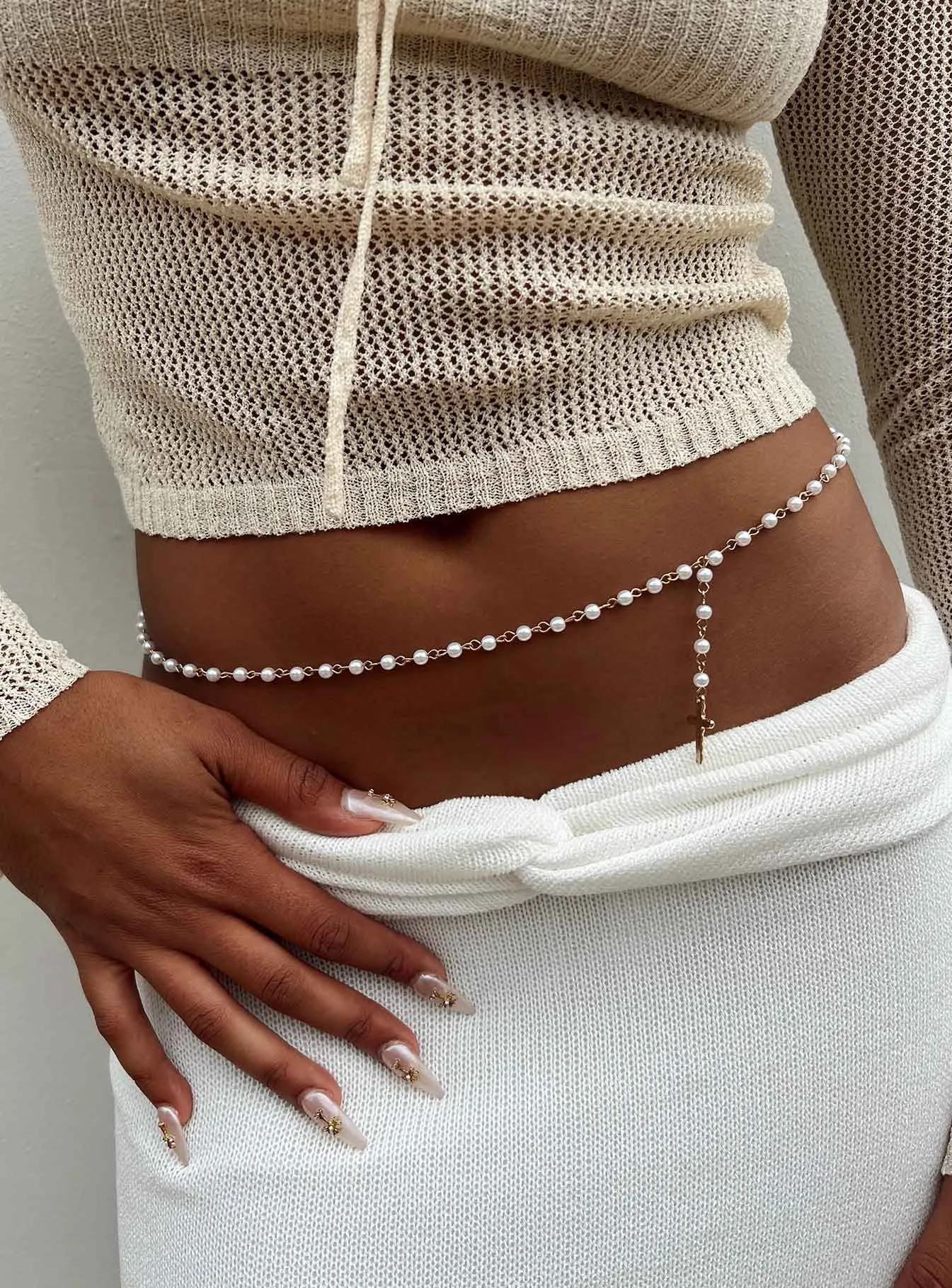 Menorca Chain Belt Pearl