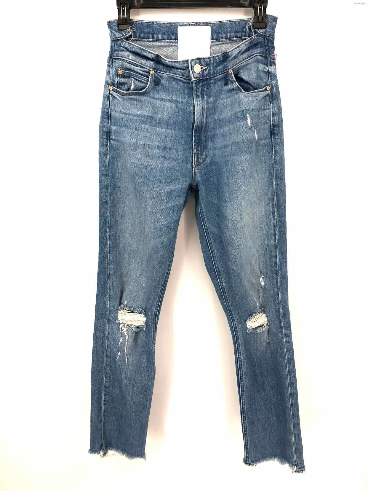 MOTHER Lt Blue Denim Distressed Skinny Size 27 (S) Jeans