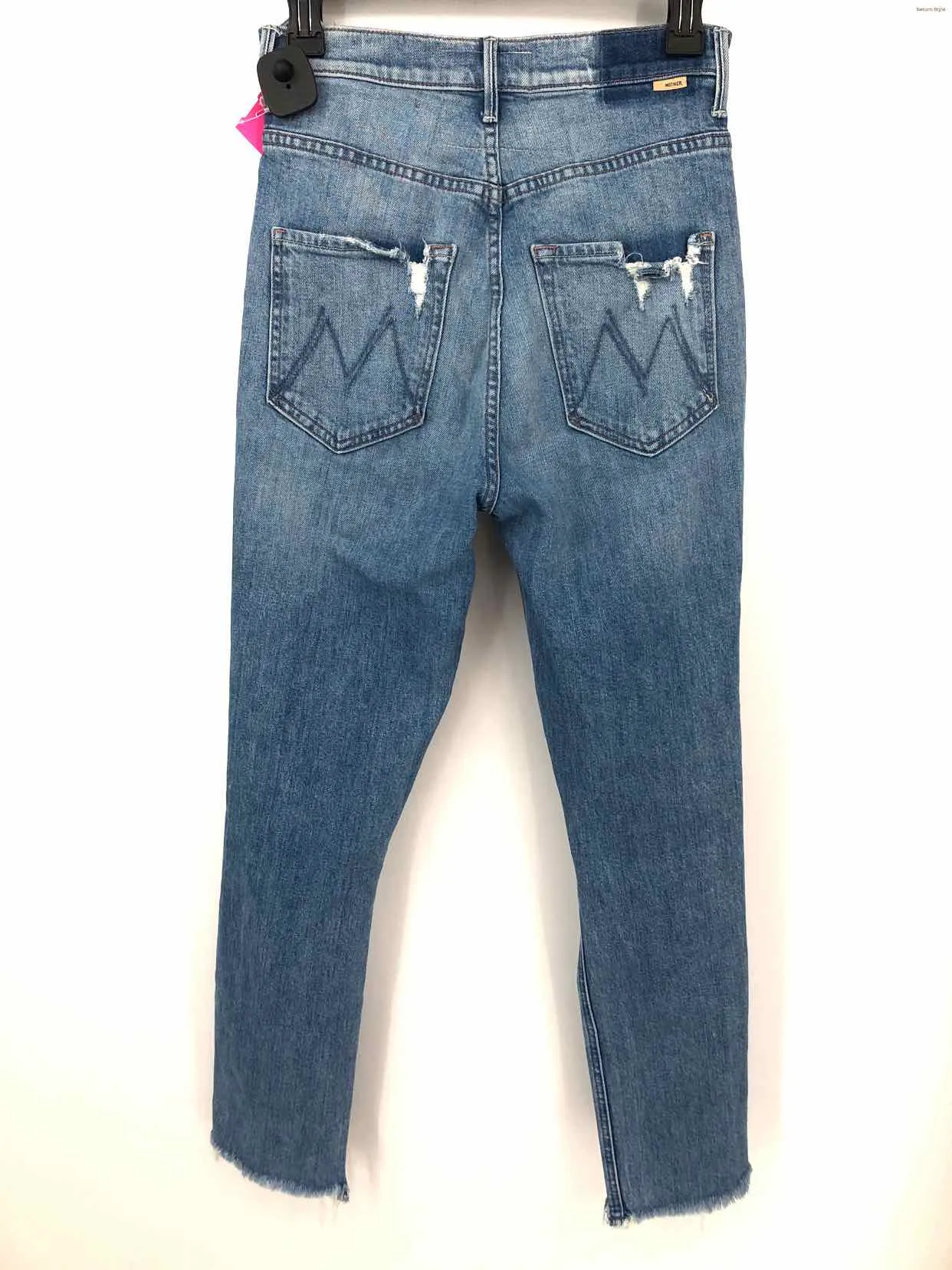 MOTHER Lt Blue Denim Distressed Skinny Size 27 (S) Jeans