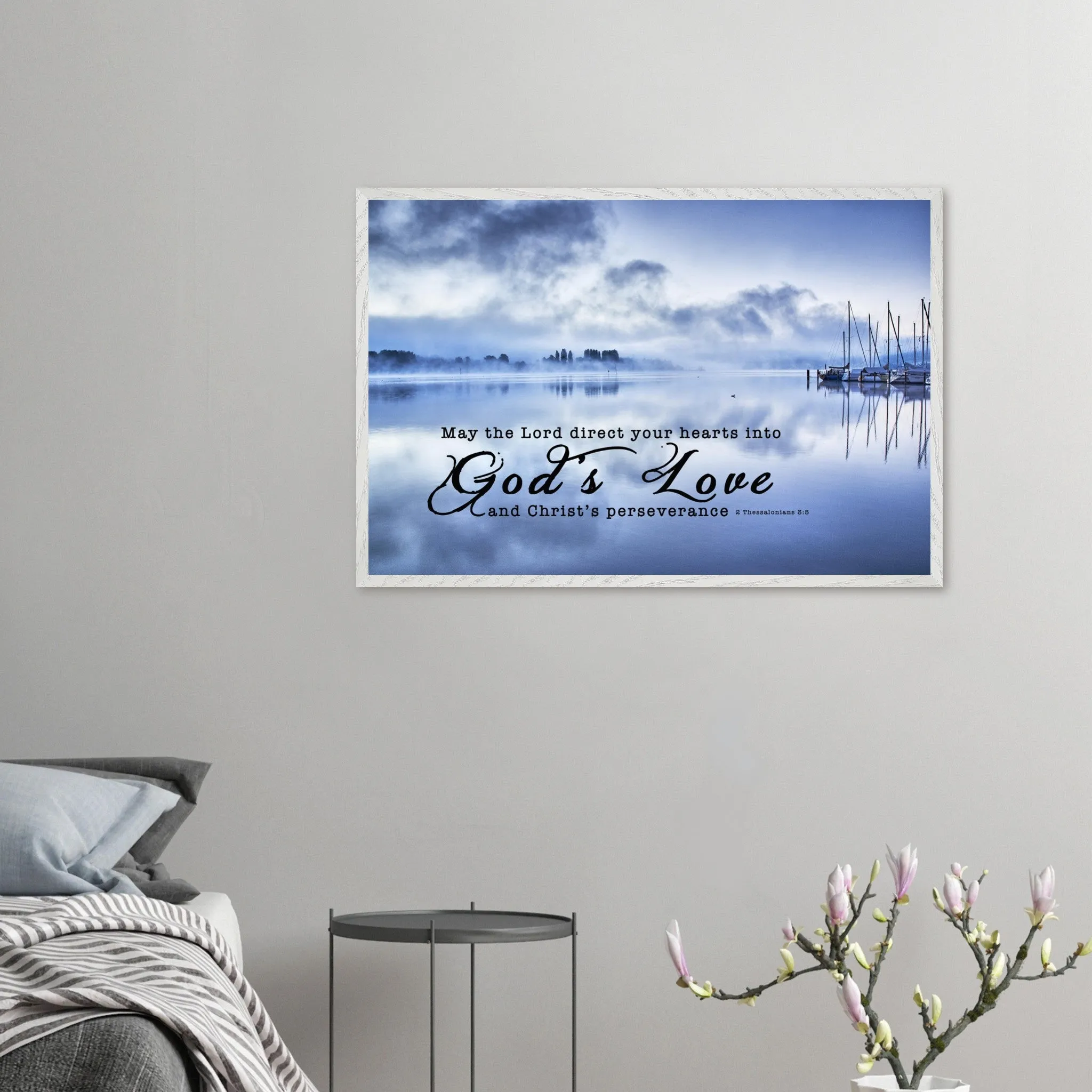 Museum-Quality Premium Wooden Framed Poster | Direct Your Heart Into The Love of God ~2 Thessalonians 3:5~