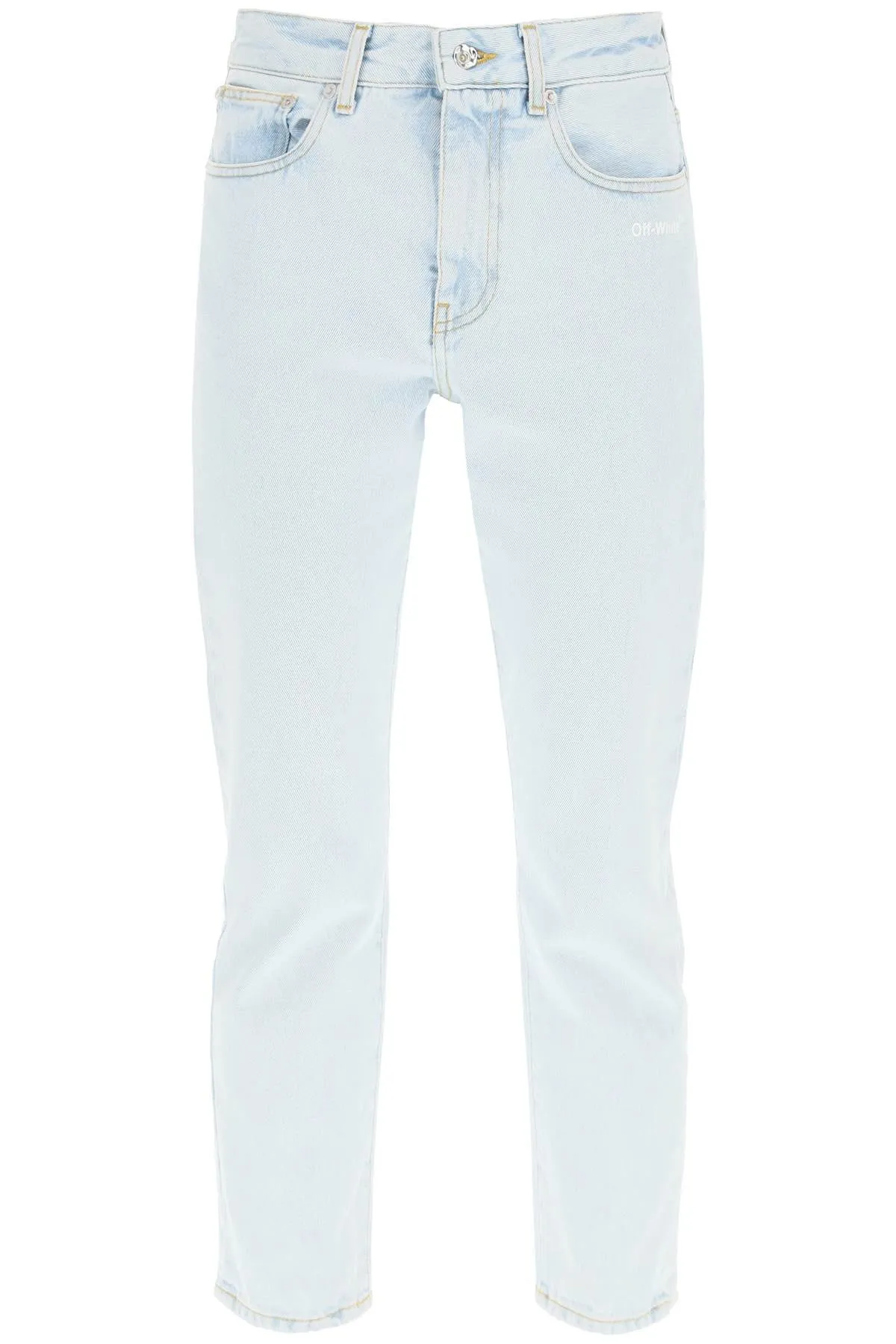 Off-White Logo Printed Straight Leg Jeans