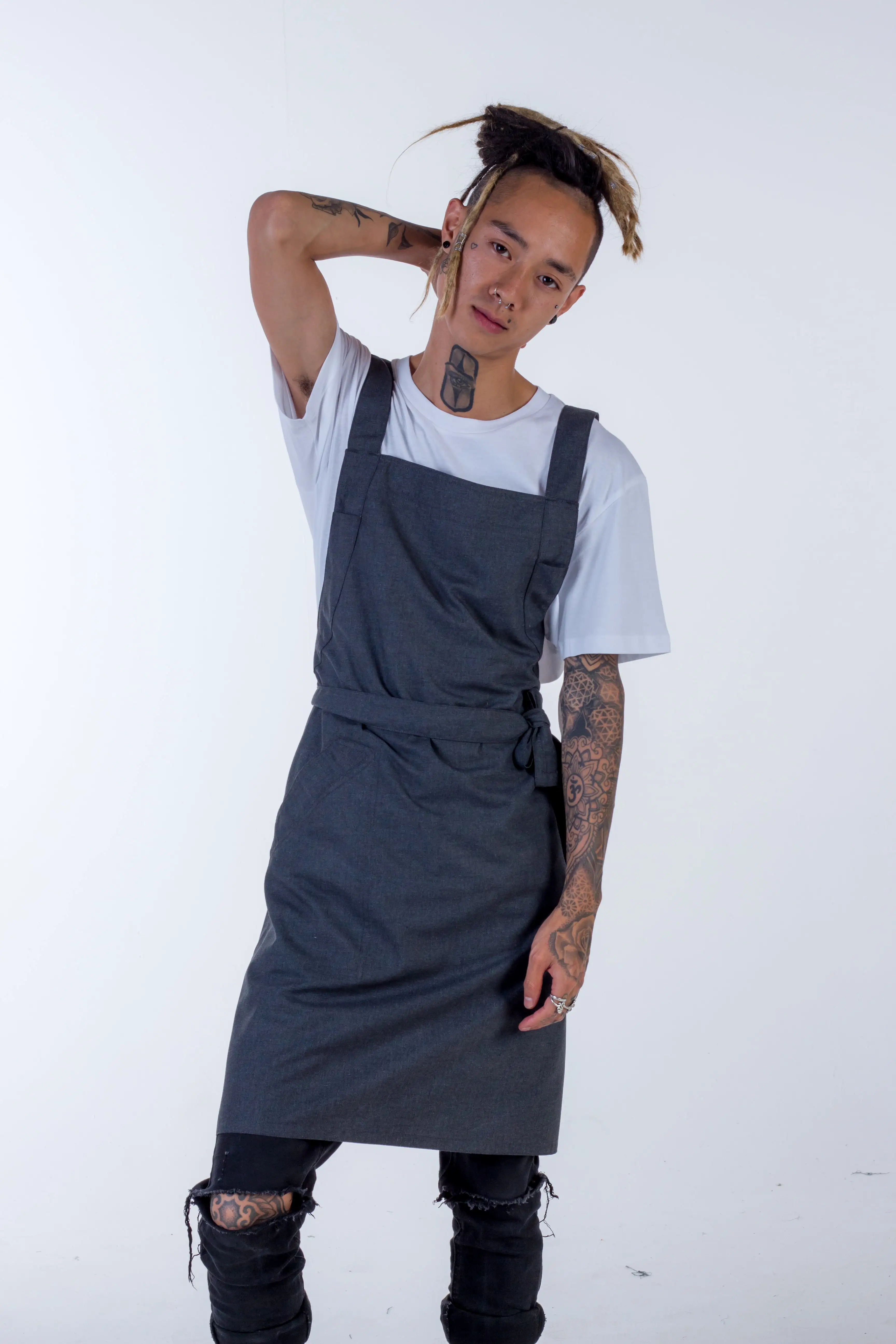 Orthodox Cross Over Apron Charcoal Grey