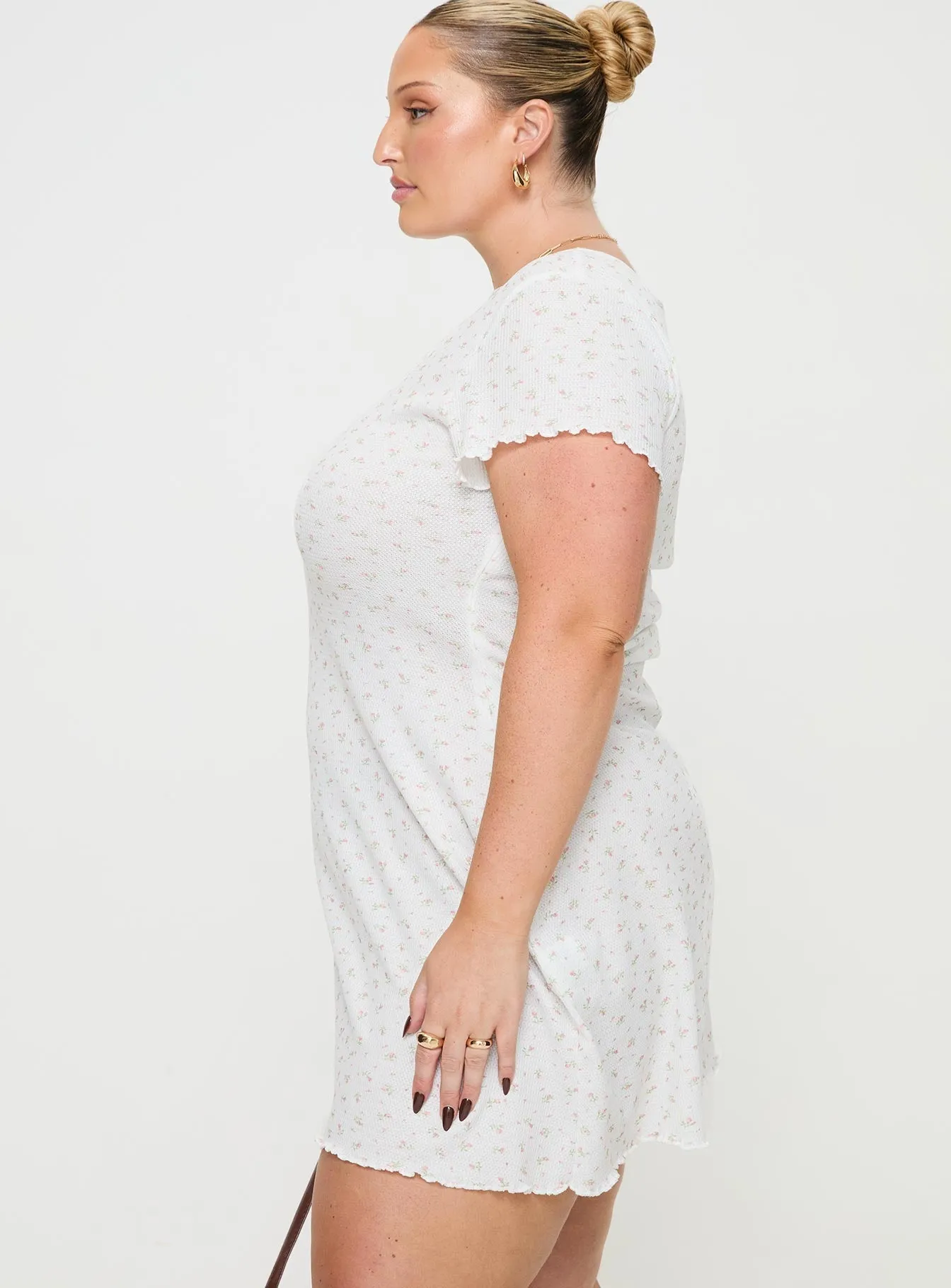 Patton Mini Dress White Floral Curve