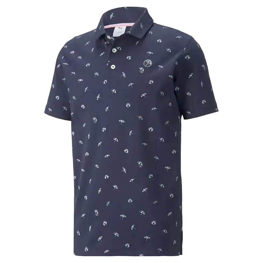 Puma AP CLOUDSPUN Dancing Umbrellas Men's Golf Polo - Navy