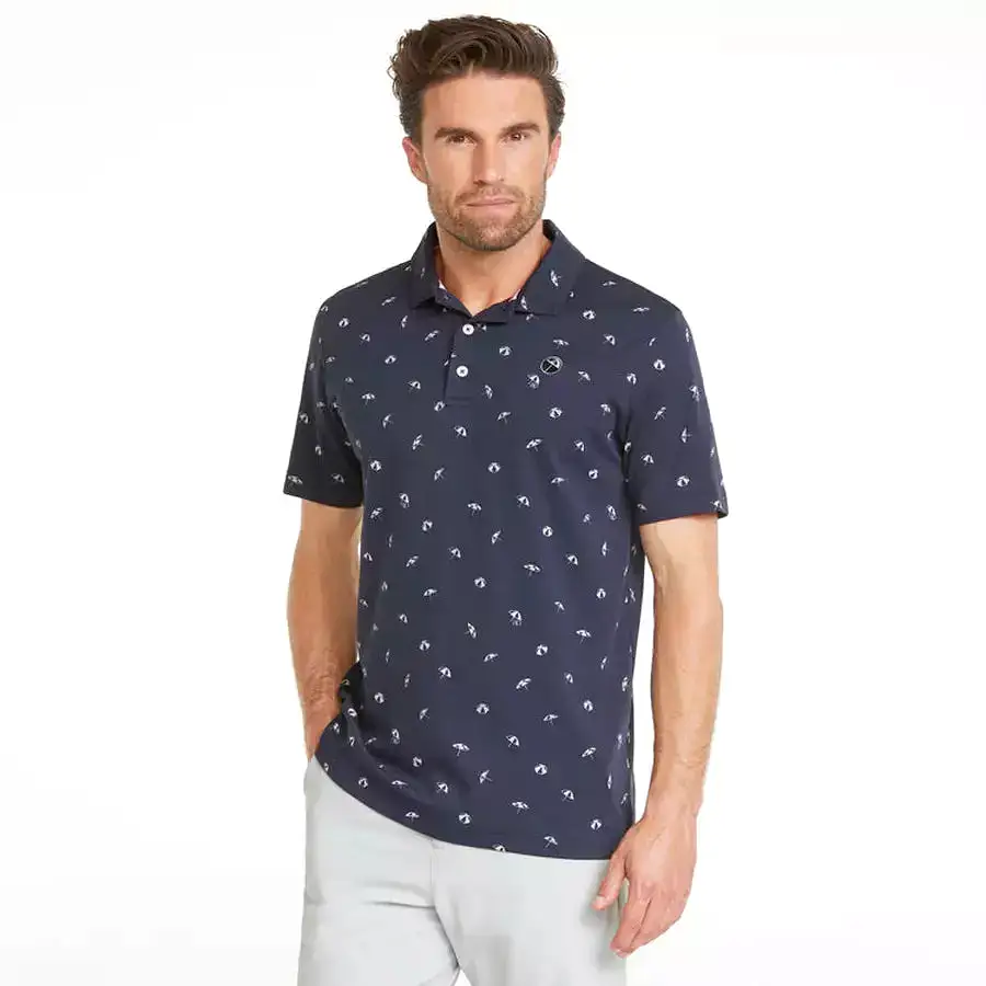 Puma AP CLOUDSPUN Dancing Umbrellas Men's Golf Polo - Navy