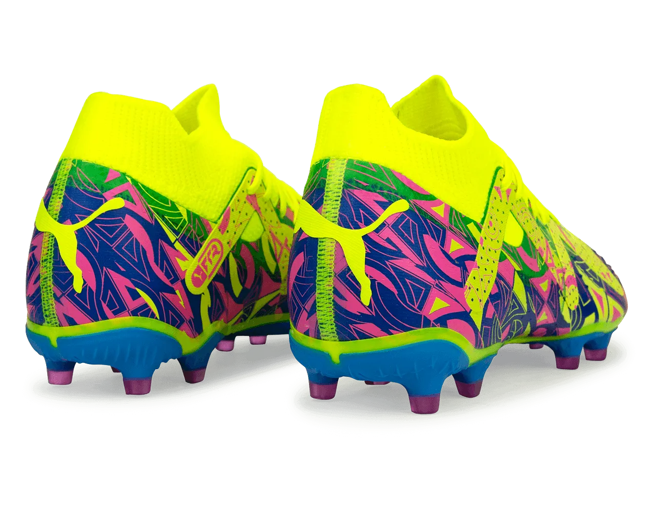 PUMA Men's Future Match Energy FG/AG Yellow/Blue/Pink