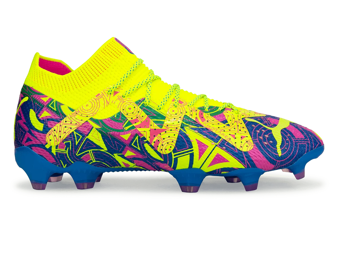 PUMA Men's Future Ultimate Energy FG/AG Blue/Yellow/Pink