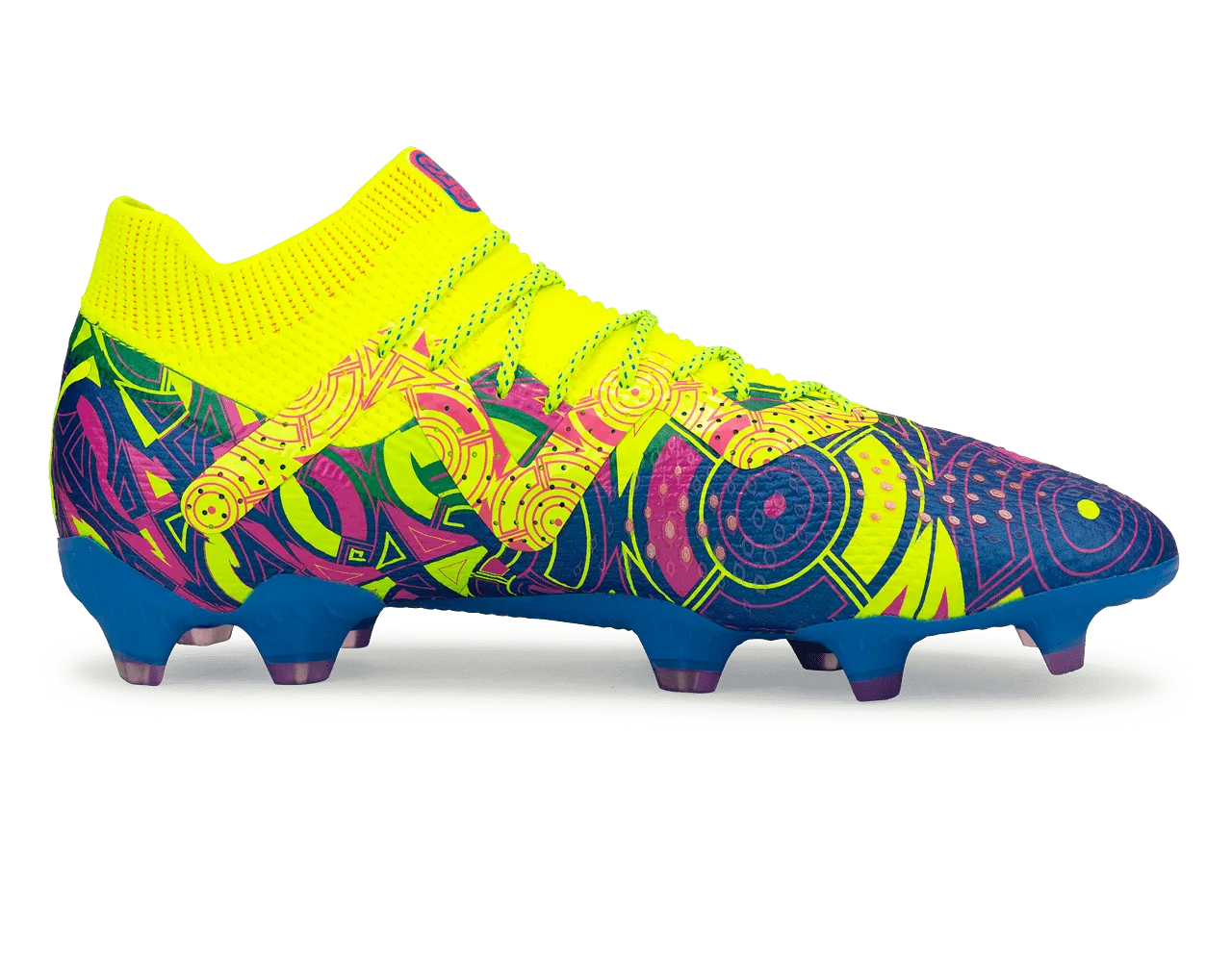 PUMA Men's Future Ultimate Energy FG/AG Blue/Yellow/Pink