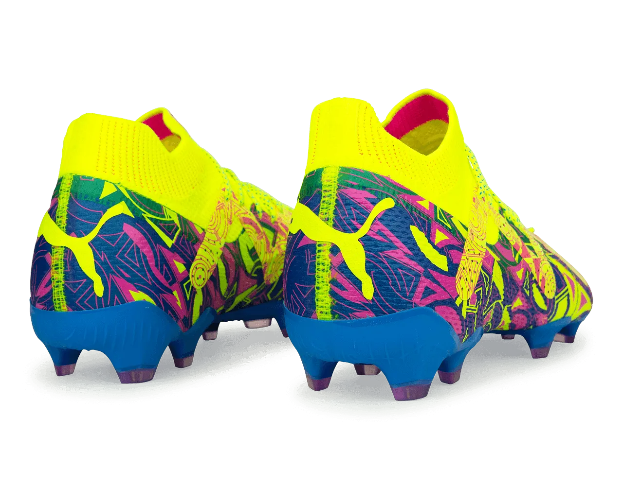 PUMA Men's Future Ultimate Energy FG/AG Blue/Yellow/Pink