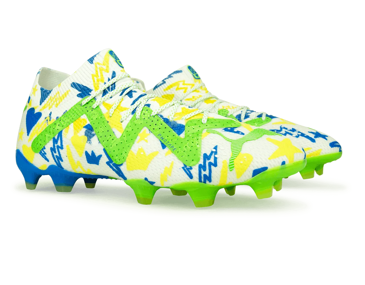 PUMA Men's Future Ultimate x Neymar FG/AG White/Blue/Lemon