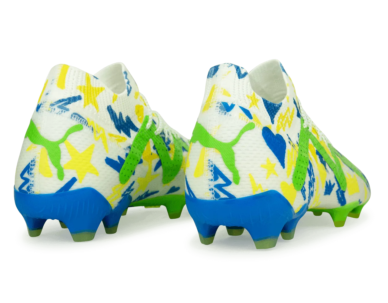 PUMA Men's Future Ultimate x Neymar FG/AG White/Blue/Lemon