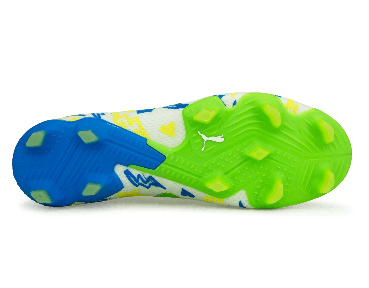 PUMA Men's Future Ultimate x Neymar FG/AG White/Blue/Lemon