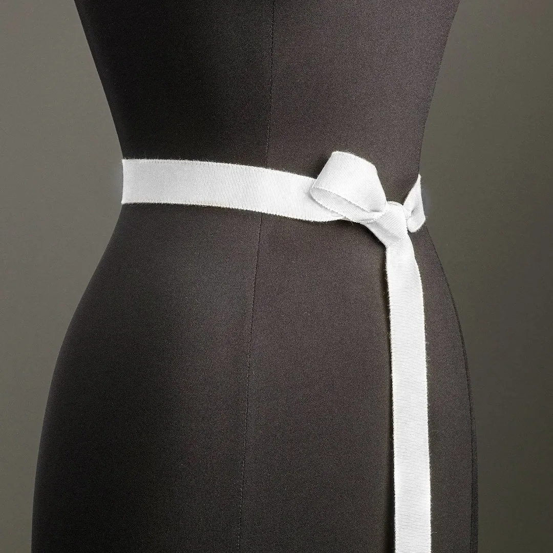 Ribbon Belt, Narrow - Pure White