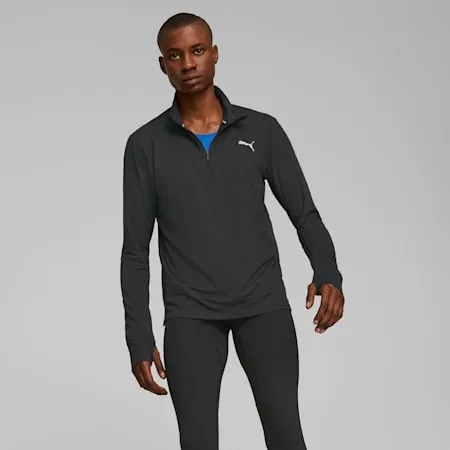 Run Favourite Men's Quarter-Zip Running Top | PUMA Black | PUMA SHOP ALL PUMA | PUMA 