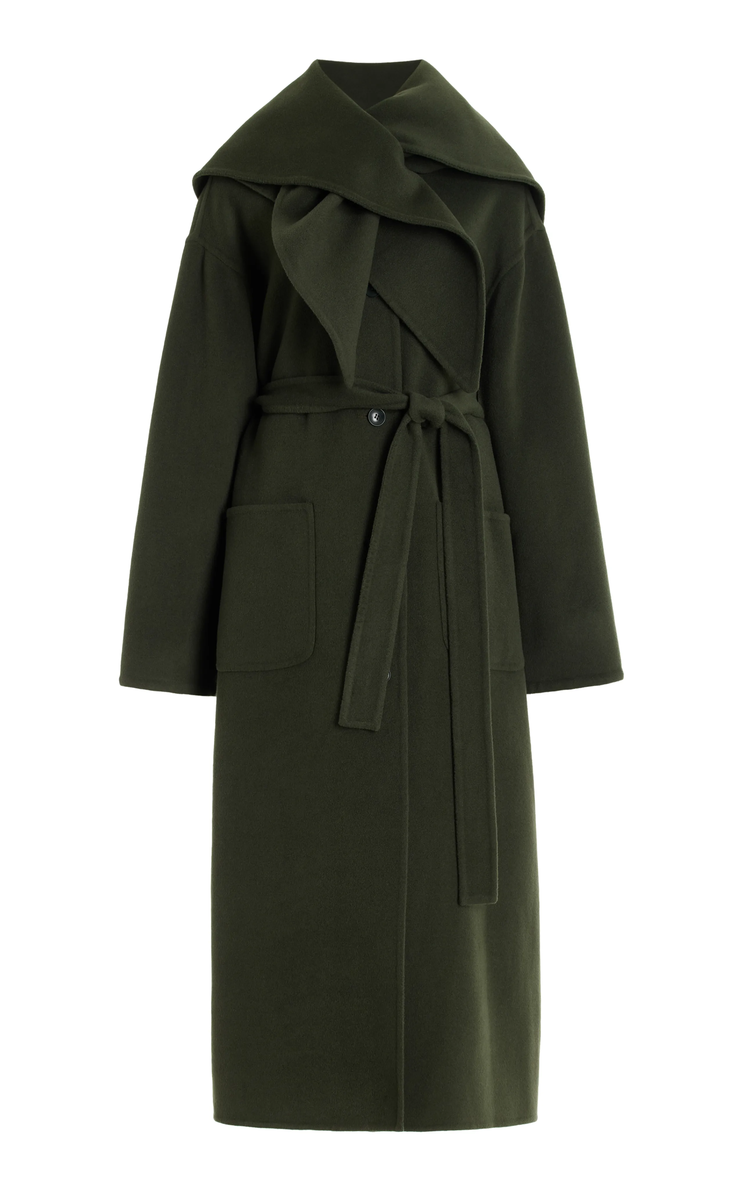 Sea Viv Scarf-Detailed Wool Coat