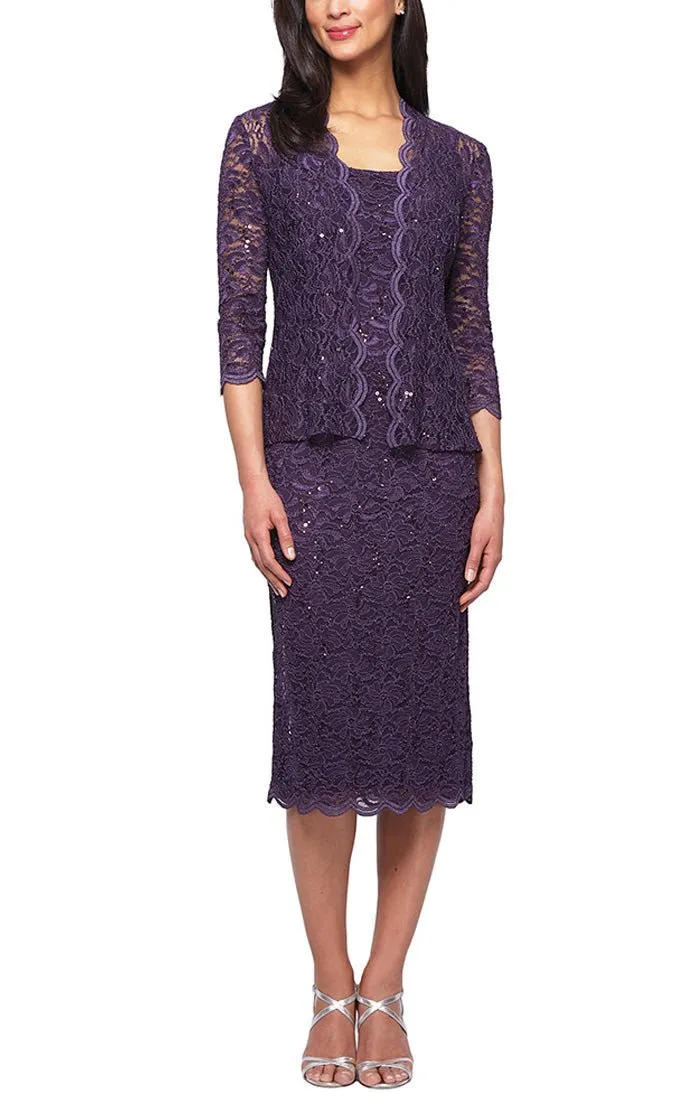 Sheath Lace Jacket Dress