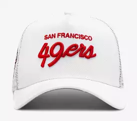 Shoe Palace Exclusive San Francisco 49ers Script 9Forty Trucker Mens Hat (White/Red)