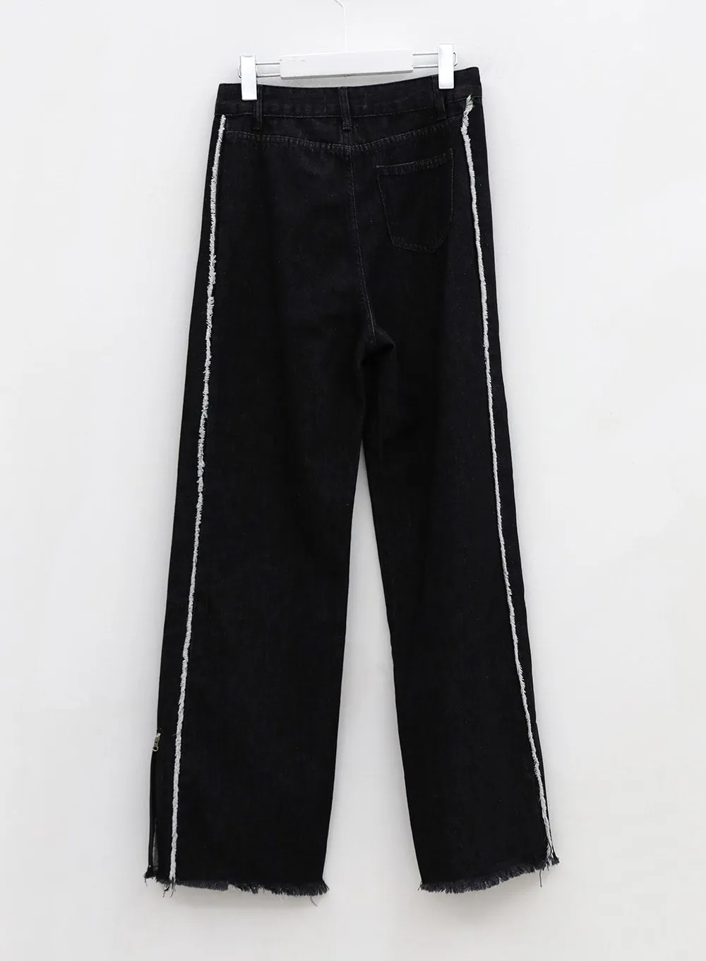 Side Tassle Zip-Up Slit Jeans IU20