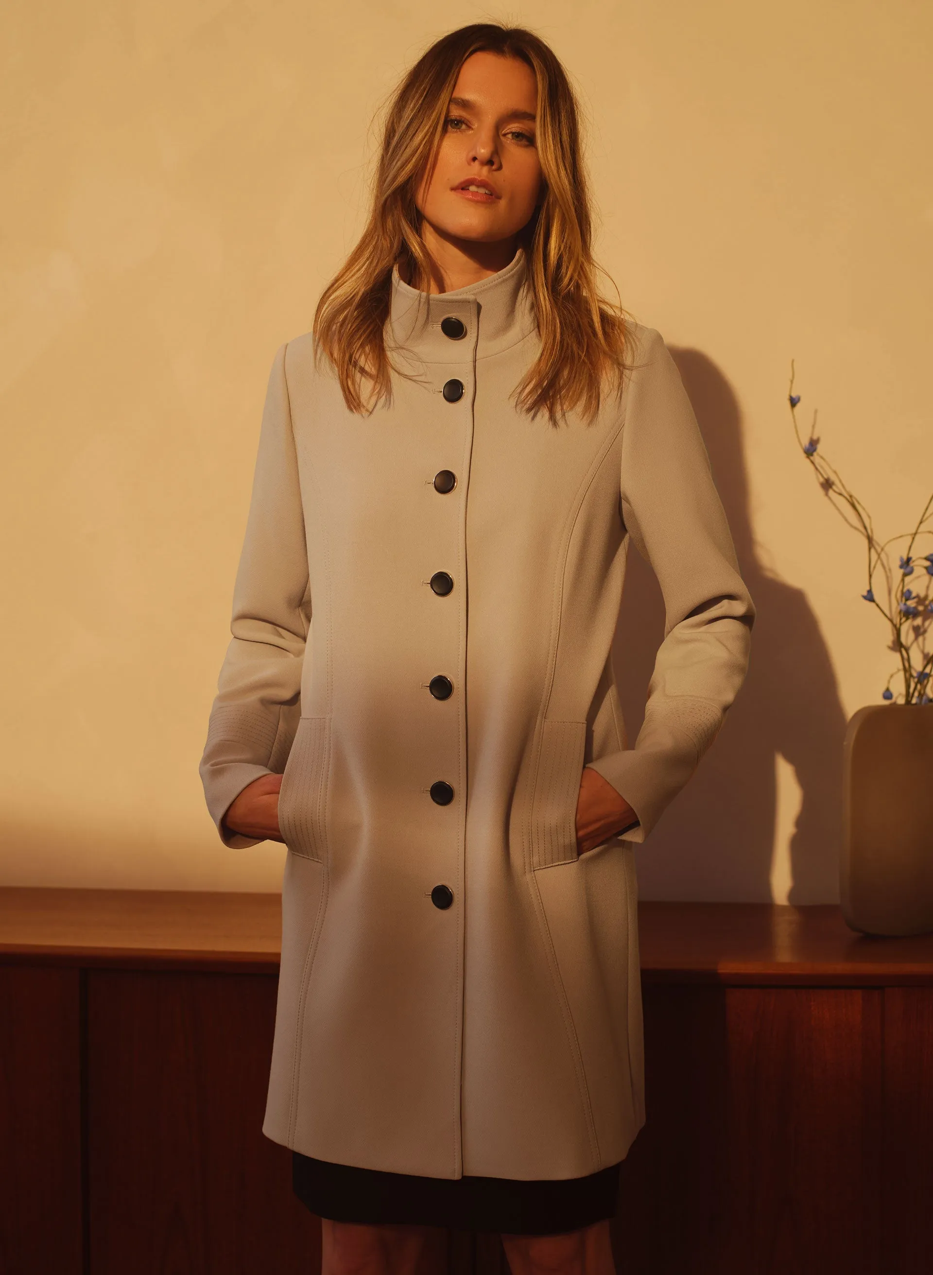 Structured Button Front Coat