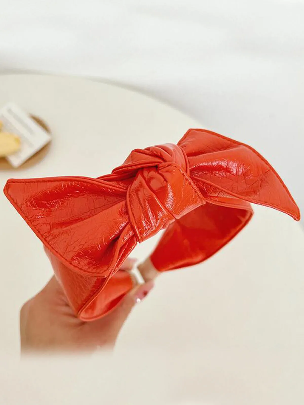 Style Diva PU Leather Bowknot Headband