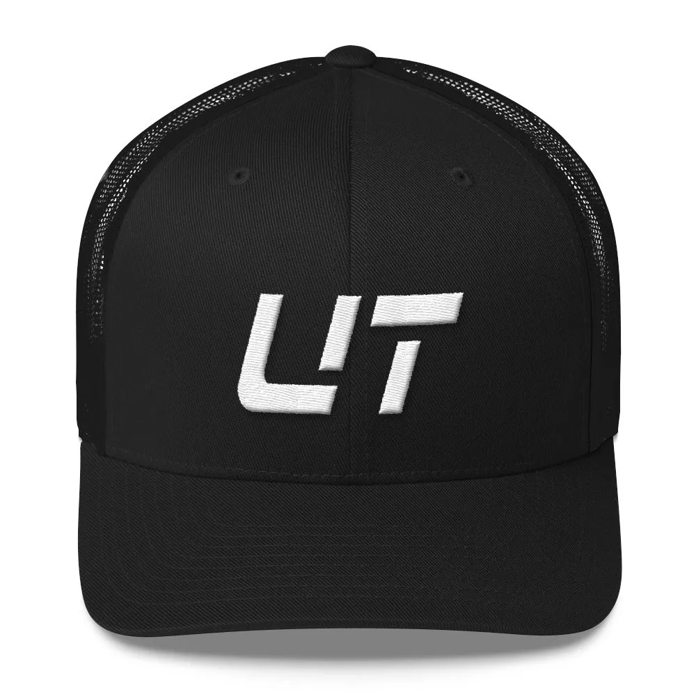 Utah - Mesh Back Trucker Cap - White Embroidery - UT - Many Hat Color Options Available