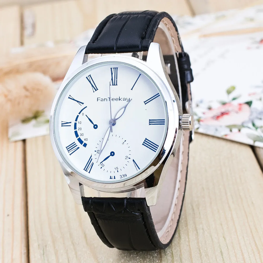 Watch Men Top Luxury Quartz Military Army Business Date Clock Dial PU Leather Band Wrist Relogio Masculino